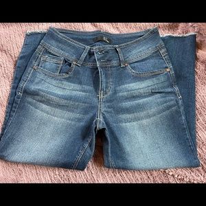 1822 High Waisted Cropped Frayed Seam Jeans Sz10